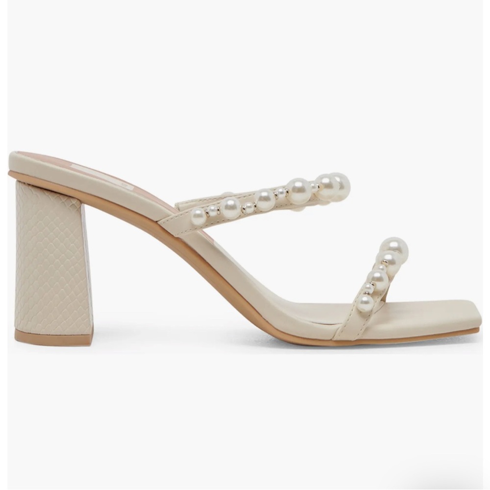 Dolce Vita Cream Pearl Embellished Heels